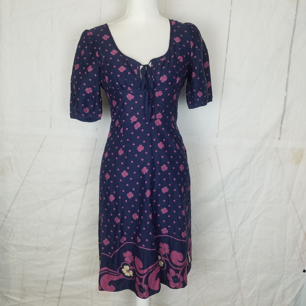 Maeve Navy and Pink Floral Dress
